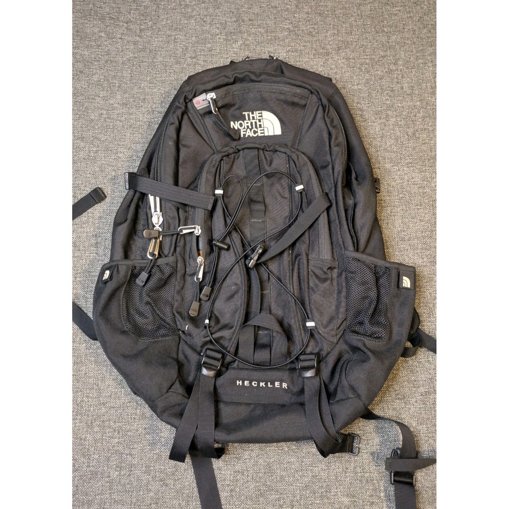 The North Face Heckler Sport Backpack Black Hiking School Bag Padded NF Logo